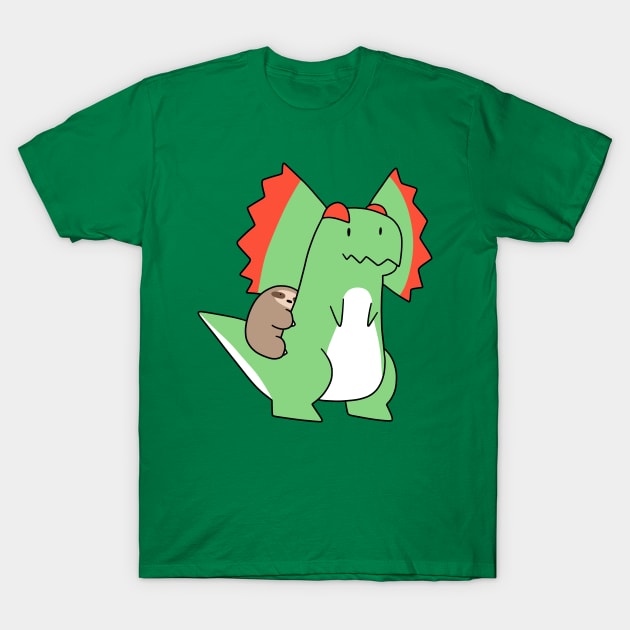Dilophosaurus and Sloth T-Shirt by saradaboru